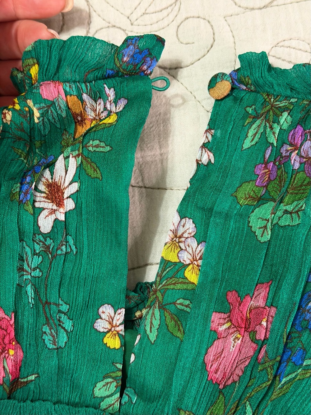 NWT Boden Sleeveless Ruffle Dress in Bear Grass, Delicate Blossom size 8 - Picture 8 of 14